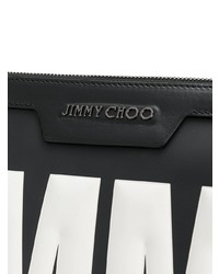 Pochette in pelle nera e bianca di Jimmy Choo