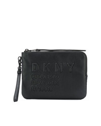 Pochette in pelle nera di DKNY