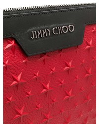 Pochette in pelle rossa di Jimmy Choo