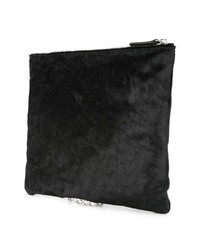 Pochette in pelle scamosciata decorata nera di Mara & Mine