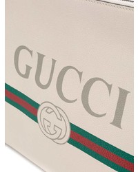 Pochette in pelle stampata bianca di Gucci