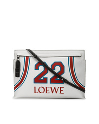 Pochette in pelle stampata bianca di Loewe