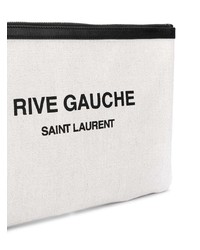 Pochette in pelle stampata bianca di Saint Laurent