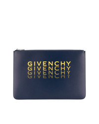 Pochette in pelle stampata blu scuro di Givenchy