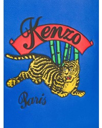 Pochette in pelle stampata blu di Kenzo