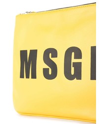 Pochette in pelle stampata gialla di MSGM