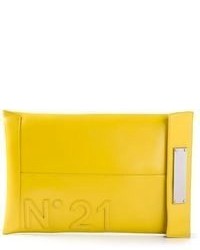 Pochette in pelle stampata gialla di No.21