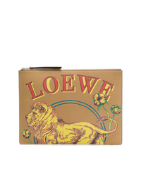 Pochette in pelle stampata marrone chiaro di Loewe