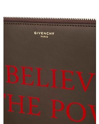 Pochette in pelle stampata marrone scuro di Givenchy