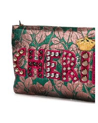Pochette in pelle stampata multicolore di Dolce & Gabbana