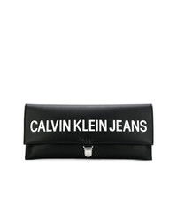 Pochette in pelle stampata nera e bianca di Calvin Klein Jeans