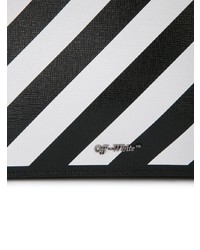 Pochette in pelle stampata nera e bianca di Off-White