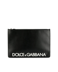 Pochette in pelle stampata nera e bianca di Dolce & Gabbana
