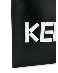 Pochette in pelle stampata nera e bianca di Kenzo