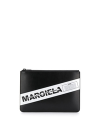 Pochette in pelle stampata nera e bianca di Maison Margiela