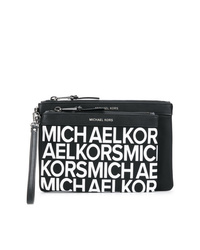 Pochette in pelle stampata nera e bianca di MICHAEL Michael Kors