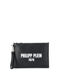 Pochette in pelle stampata nera e bianca di Philipp Plein