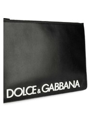Pochette in pelle stampata nera e bianca di Dolce & Gabbana