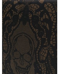 Pochette in pelle stampata nera di Alexander McQueen