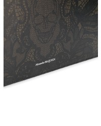 Pochette in pelle stampata nera di Alexander McQueen