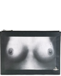Pochette in pelle stampata nera di Vivienne Westwood