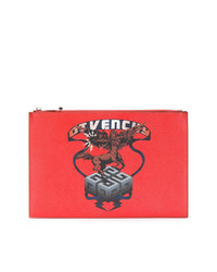 Pochette in pelle stampata rossa di Givenchy
