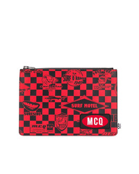 Pochette in pelle stampata rossa di McQ Alexander McQueen
