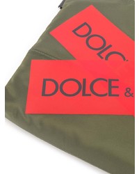 Pochette in pelle stampata verde oliva di Dolce & Gabbana