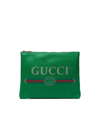 Pochette in pelle verde di Gucci