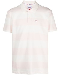Polo a righe orizzontali bianco di Tommy Jeans