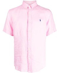 Polo di lino rosa di Polo Ralph Lauren