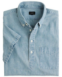 Polo in chambray blu