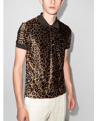 Polo leopardato marrone scuro di Tom Ford