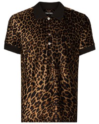 Polo leopardato marrone scuro di Tom Ford