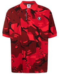 Polo mimetico rosso di AAPE BY A BATHING APE