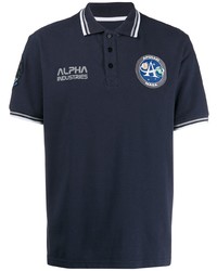 Polo ricamato blu scuro di Alpha Industries