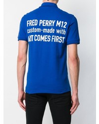 Polo ricamato blu di Fred Perry X Art Comes First