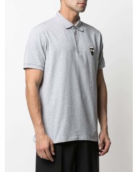 Polo ricamato grigio di Karl Lagerfeld