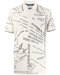 Polo stampato beige di Dolce & Gabbana