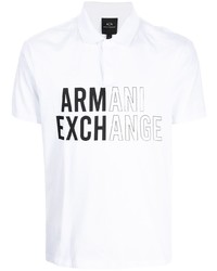 Polo stampato bianco e nero di Armani Exchange