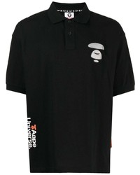Polo stampato nero di AAPE BY A BATHING APE