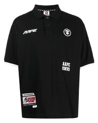 Polo stampato nero di AAPE BY A BATHING APE