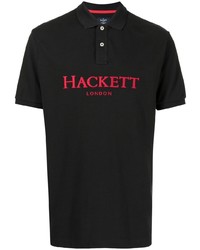 Polo stampato nero di Hackett