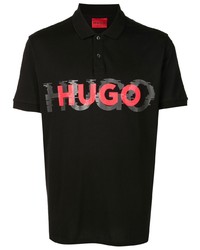 Polo stampato nero di Hugo