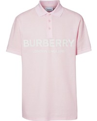 Polo stampato rosa di Burberry