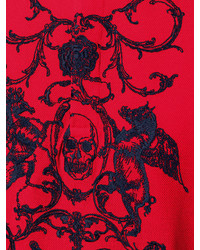 Polo stampato rosso di Alexander McQueen