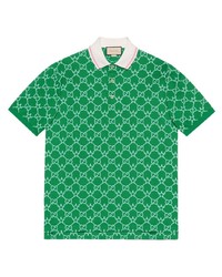Polo stampato verde di Gucci