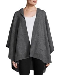 Poncho di lana grigio scuro