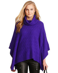 Poncho di lana viola