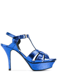 Sandali blu di Saint Laurent